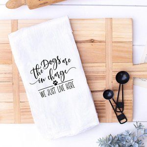 NWT White Dog Tea Towel